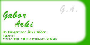 gabor arki business card